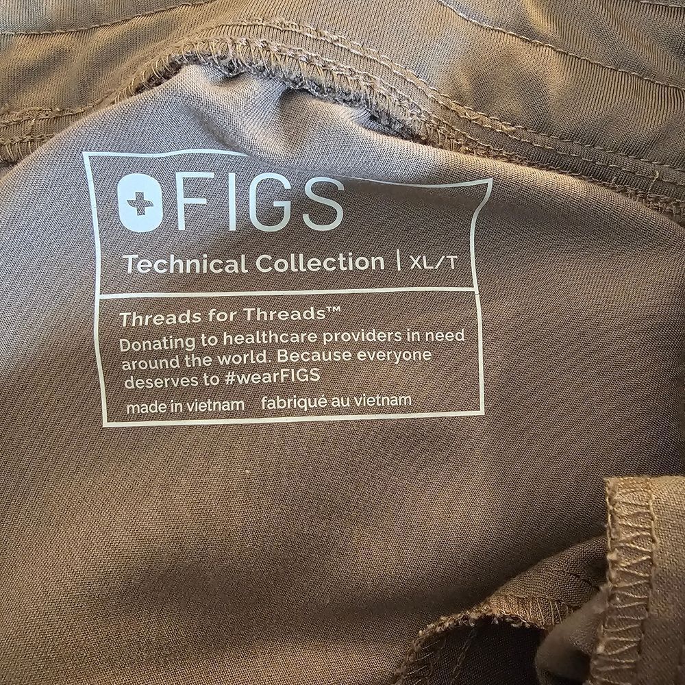 Figs Brown Joggers with Pink Drawstring - Picture 8 of 9